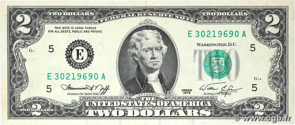 2 Dollars ESTADOS UNIDOS DE AMÉRICA Richmond  1976 P.461 MBC+