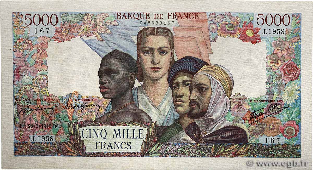 5000 Francs EMPIRE FRANÇAIS FRANCE  1946 F.47.51 XF-