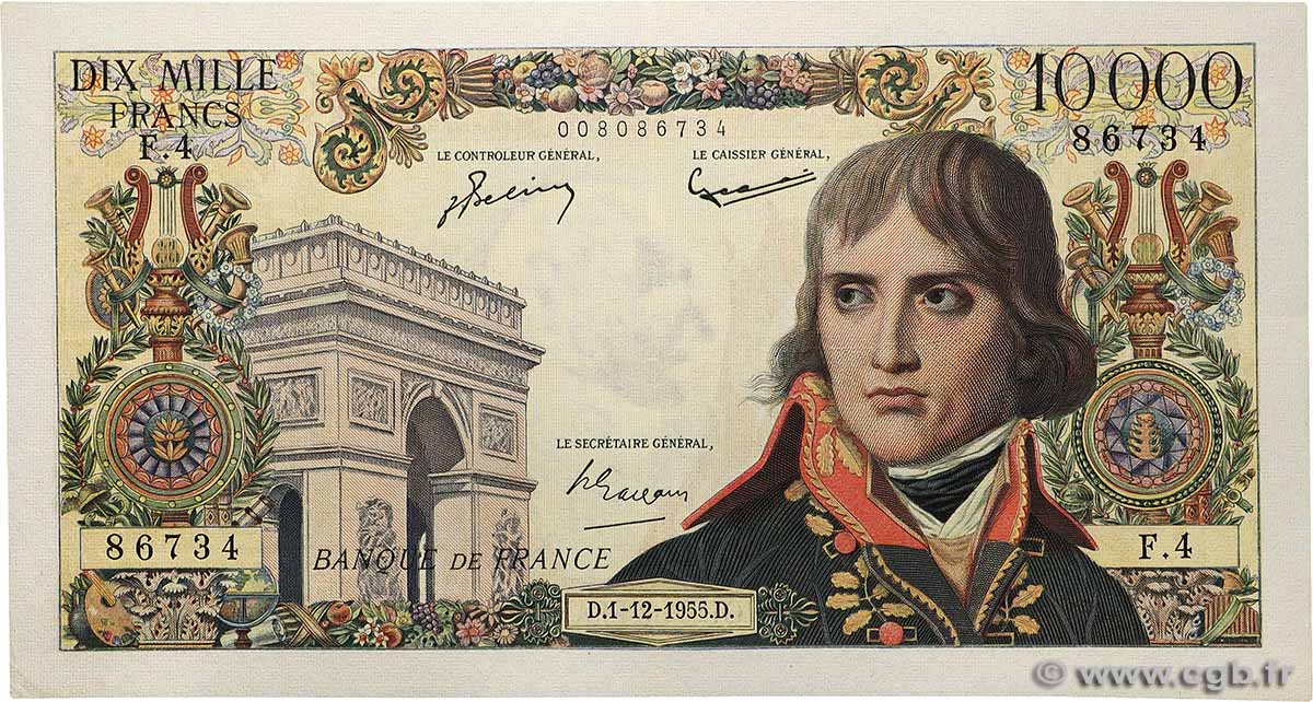 10000 Francs BONAPARTE FRANCE  1955 F.51.01 XF