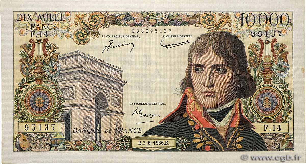 10000 Francs BONAPARTE FRANCE  1956 F.51.03 XF