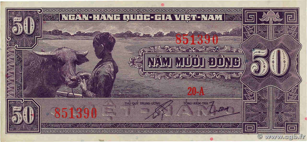 50 Dong VIET NAM SOUTH  1956 P.07a UNC-