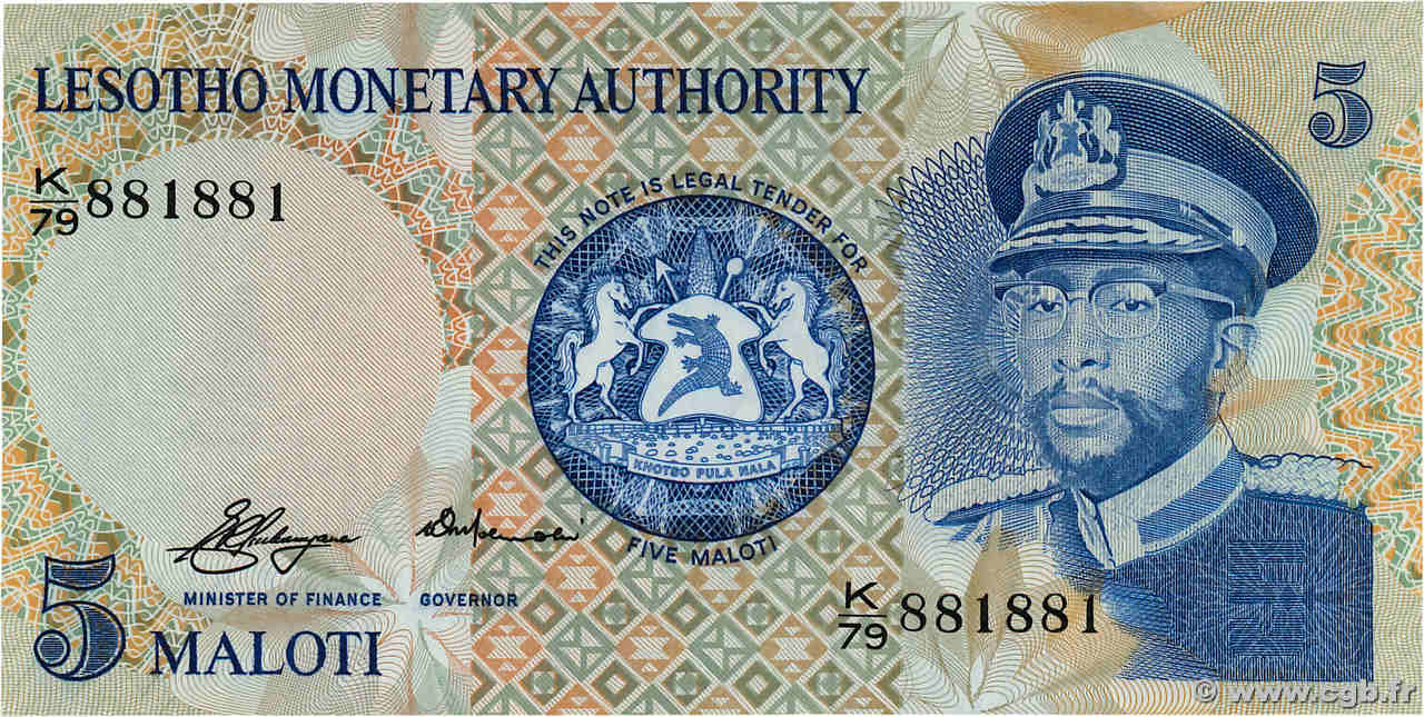 5 Maloti Numéro spécial LESOTHO  1979 P.02 FDC
