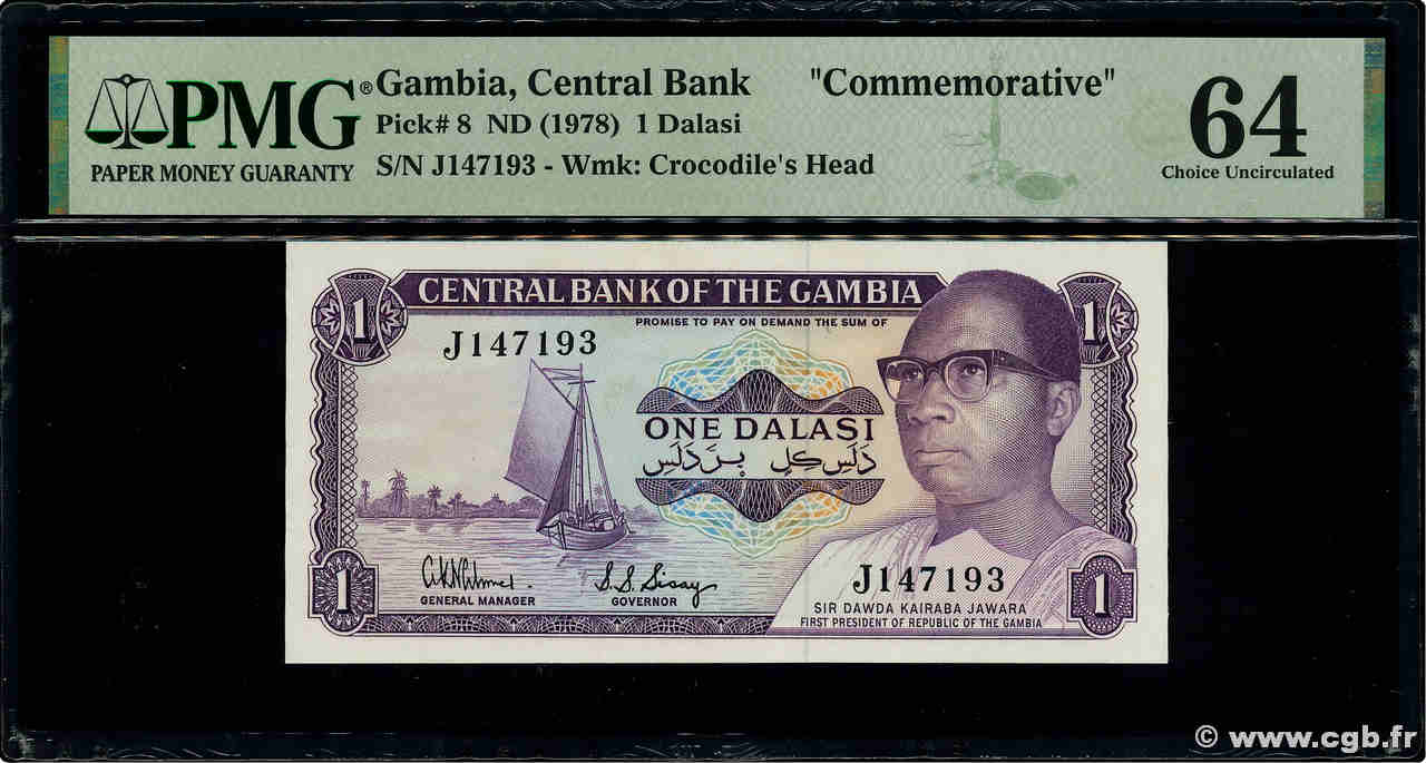 1 Dalasi GAMBIA  1978 P.08a UNC-