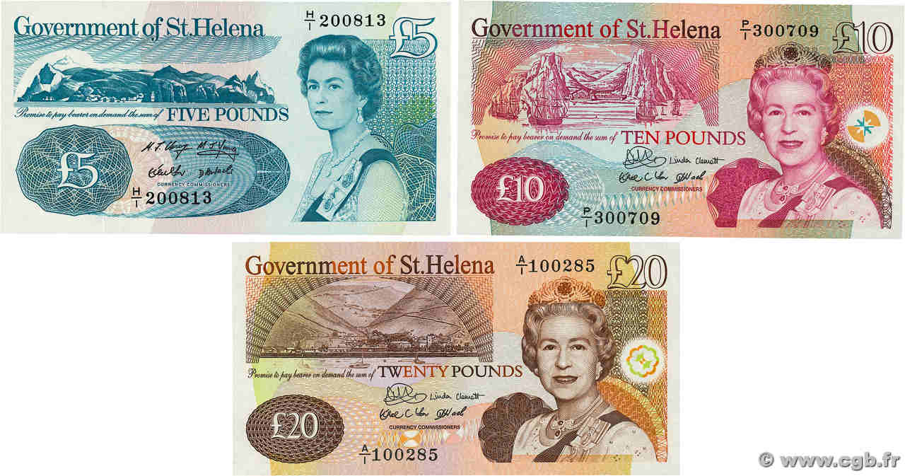 5, 10 et 20 Pounds Lot SAINTE HÉLÈNE  1998 P.11a, P.12a et P.13a NEUF