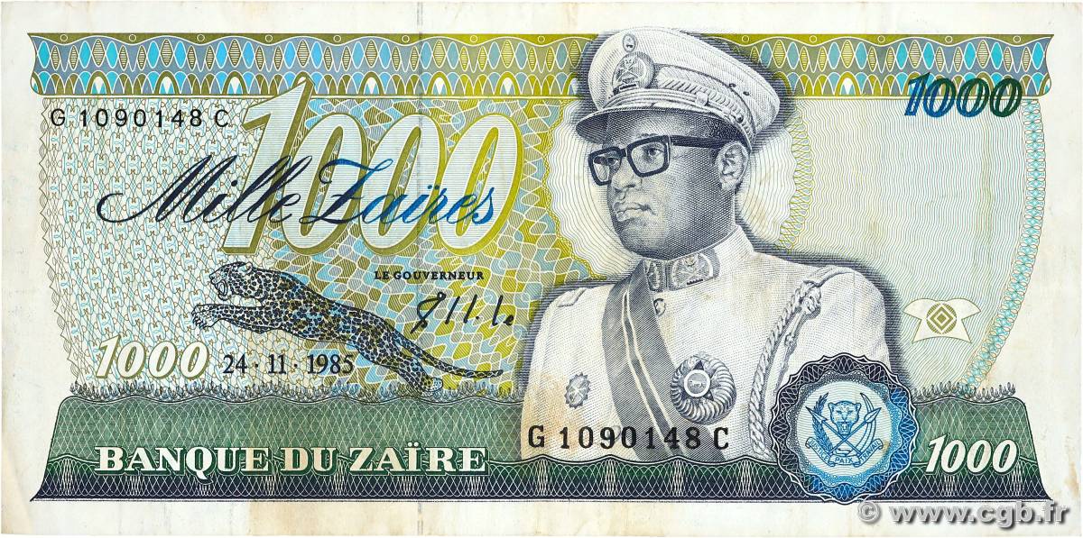1000 Zaïres ZAIRE  1985 P.31a VF