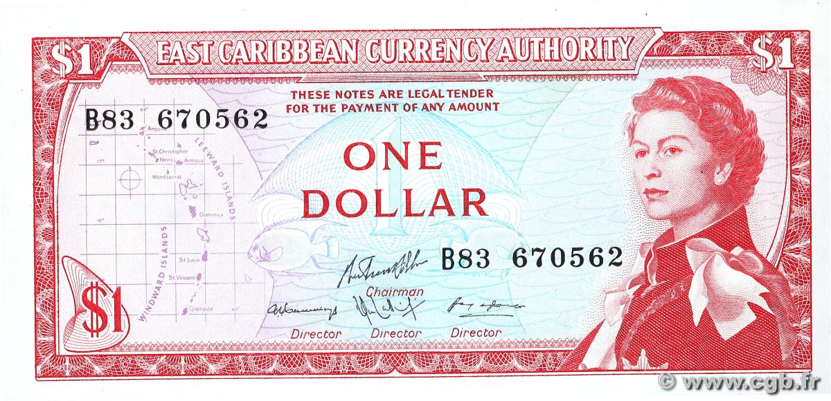 1 Dollar CARAÏBES  1965 P.13f pr.NEUF