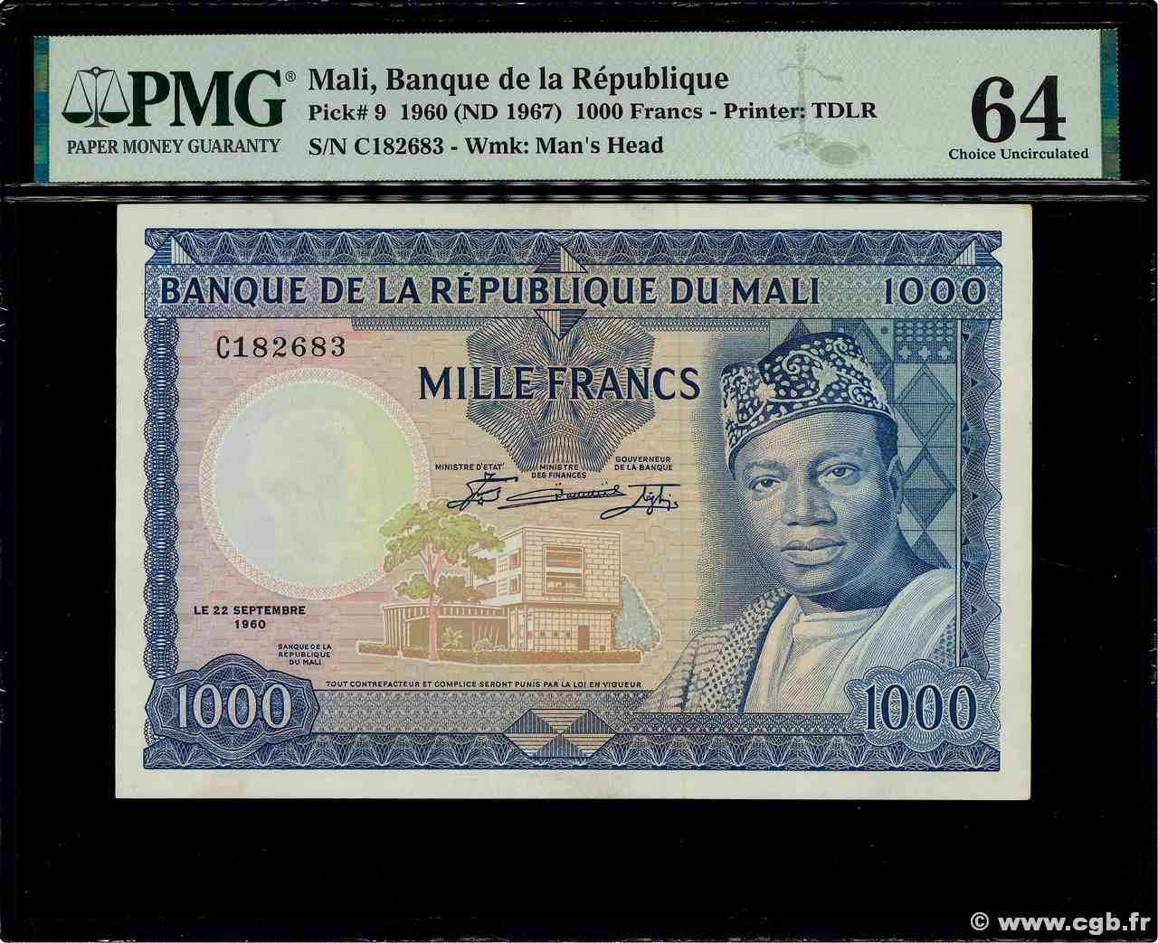 1000 Francs MALI  1960 P.09 pr.NEUF