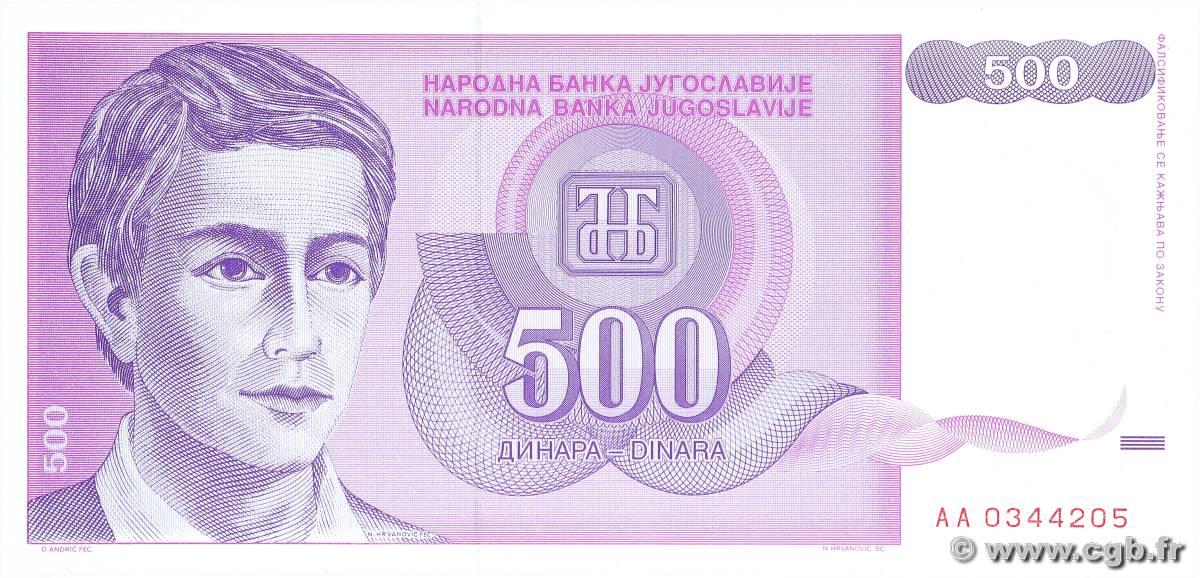 500 Dinara YOUGOSLAVIE  1992 P.113 pr.NEUF