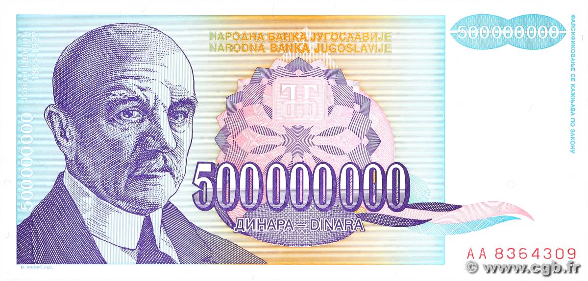 500000000 Dinara YUGOSLAVIA  1993 P.134 UNC