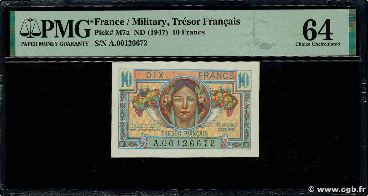 10 Francs TRÉSOR FRANÇAIS FRANCE  1947 VF.30.01 UNC-