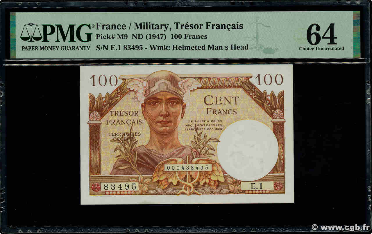 100 Francs TRÉSOR FRANÇAIS FRANCE  1947 VF.32.01 pr.NEUF