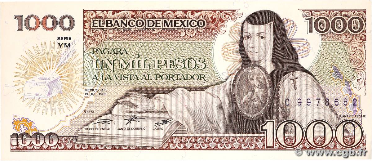 1000 Pesos MEXICO  1985 P.085 fST+