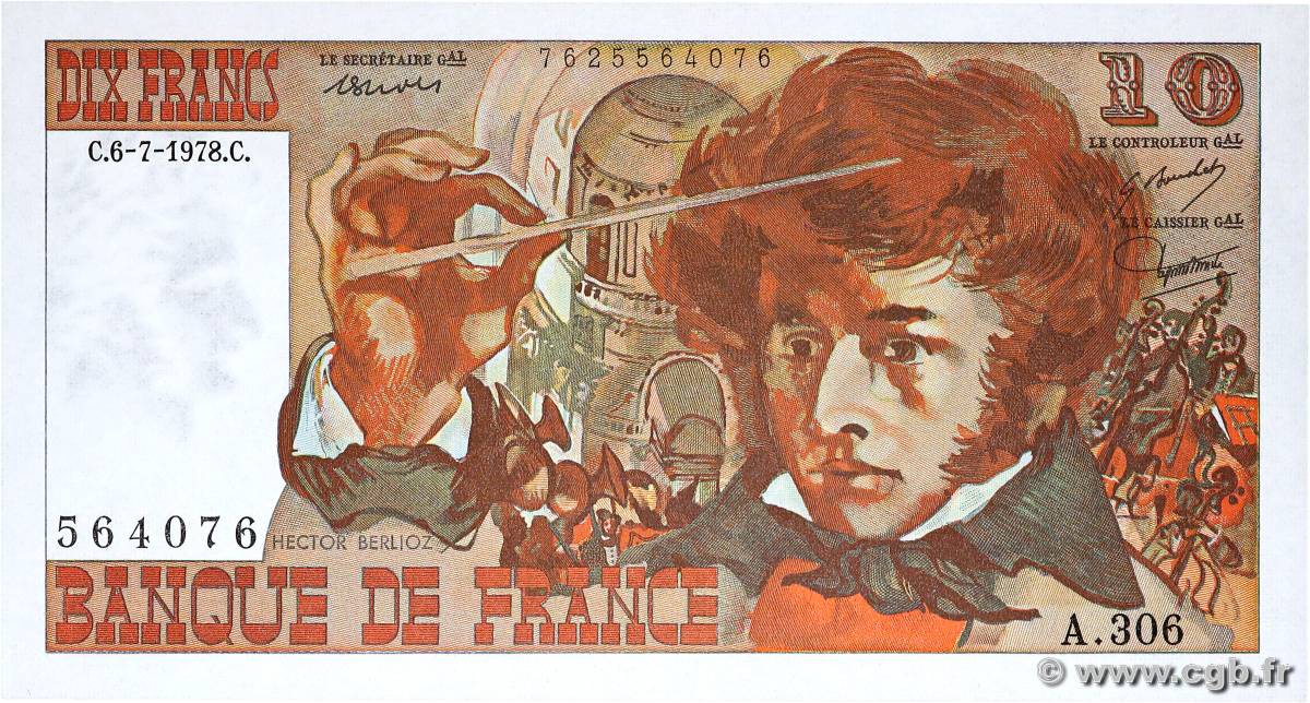 10 Francs BERLIOZ FRANCIA  1978 F.63.25 SC+