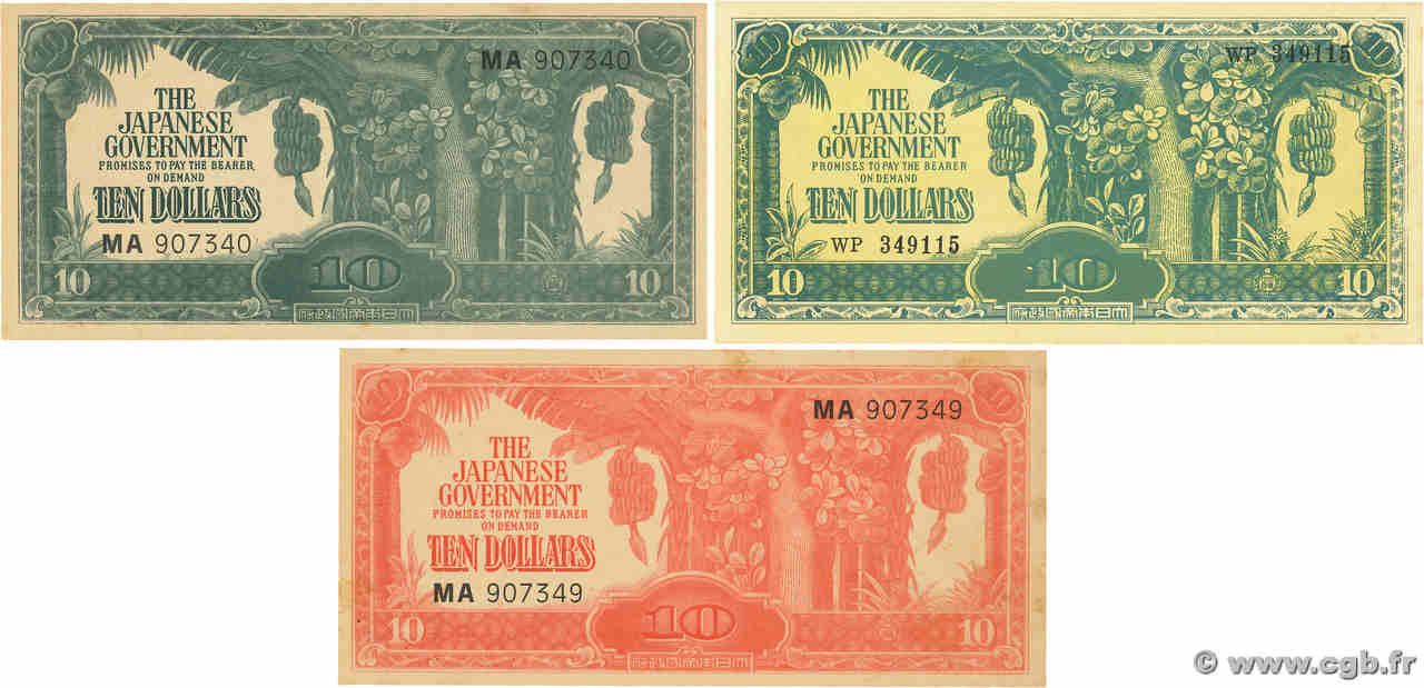 10 Dollars Faux MALAYA  1942 P.(M07) fST+