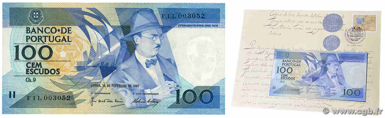 100 Escudos Set de présentation PORTUGAL  1987 P.179c NEUF