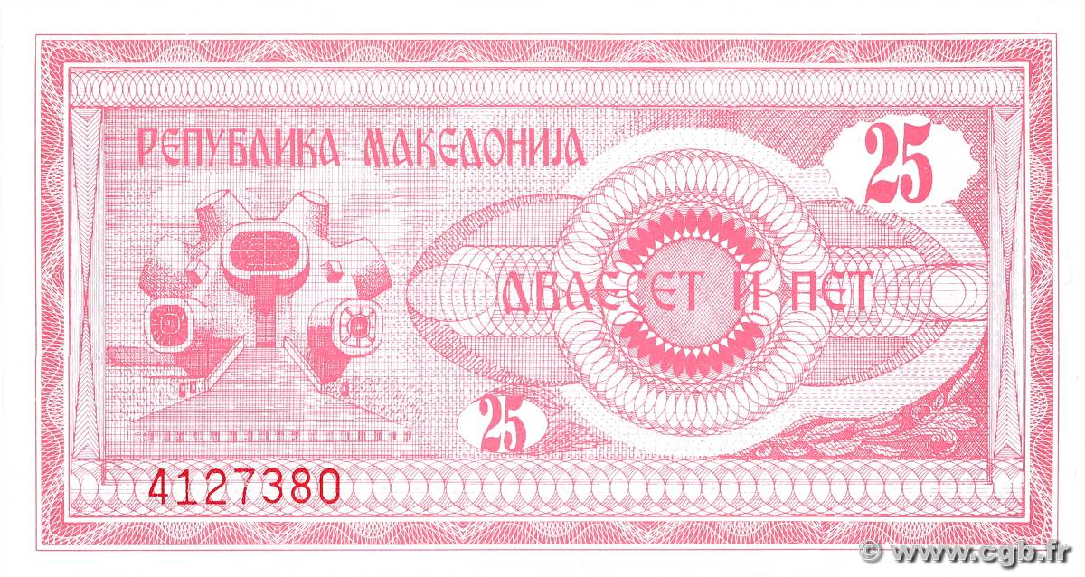 25 Denari NORTH MACEDONIA  1992 P.02a UNC