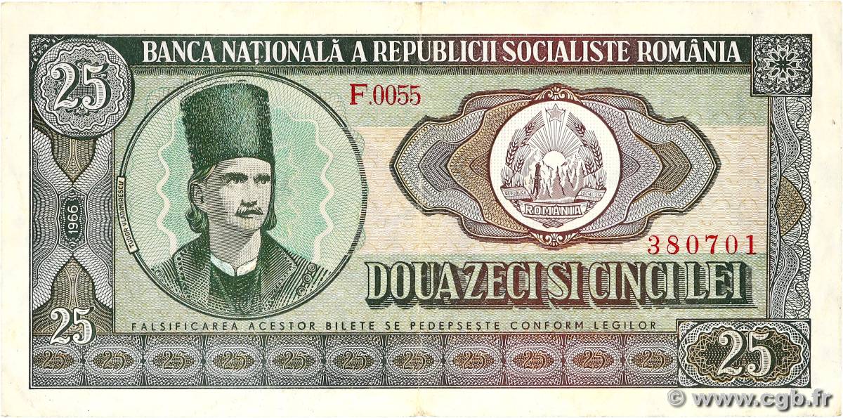 25 Lei ROMANIA  1966 P.095a VF+