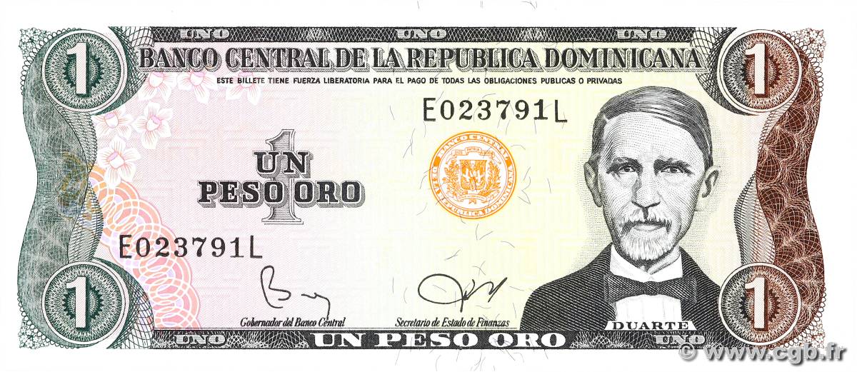 1 Peso Oro RÉPUBLIQUE DOMINICAINE  1982 P.117c UNC-
