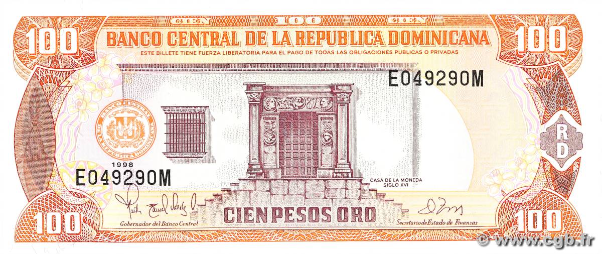100 Pesos Oro RÉPUBLIQUE DOMINICAINE  1998 P.156b SPL+