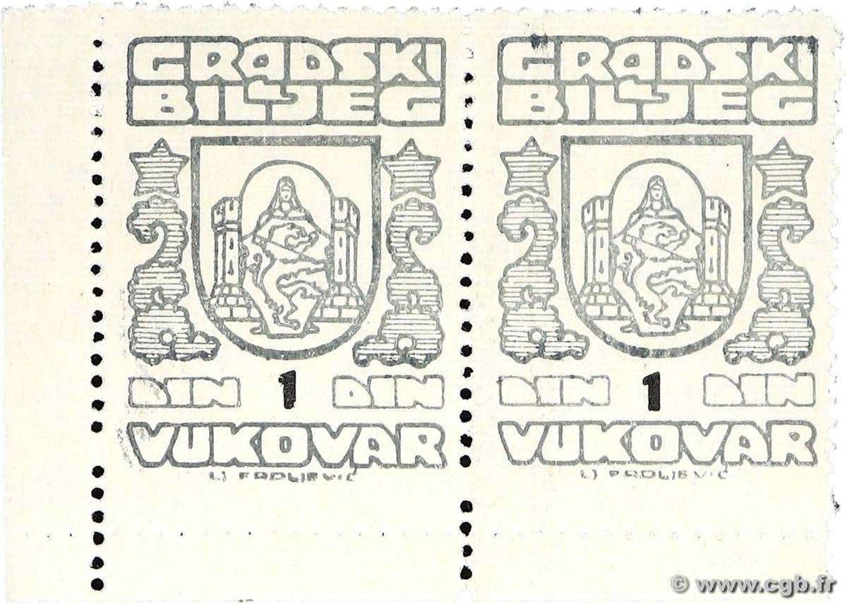 1000 Dinara Lot CROATIA Vukovar 1991 P.22a UNC-