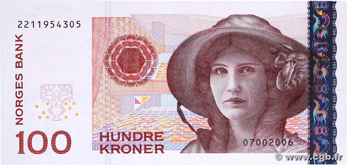 100 Kroner NORVÈGE  2006 P.49c VZ+