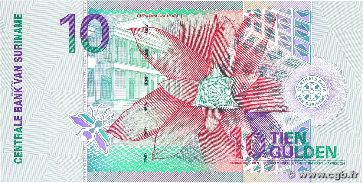 10 Gulden SURINAM  2000 P.147 UNC