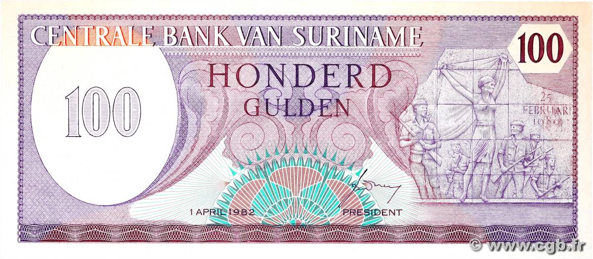 100 Gulden SURINAM  1982 P.128a VZ