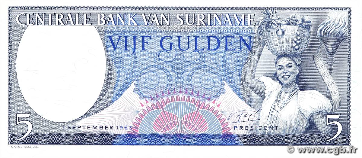 5 Gulden SURINAM  1963 P.120b SC+