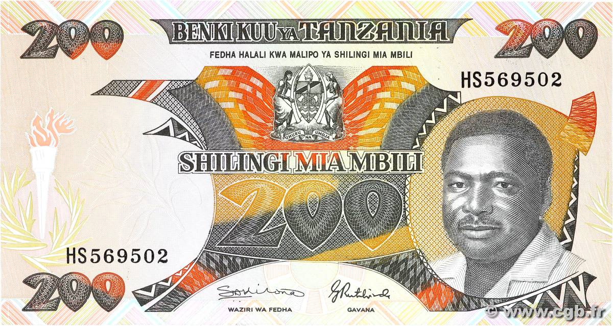 200 Shilingi TANZANIA  1992 P.20 SPL
