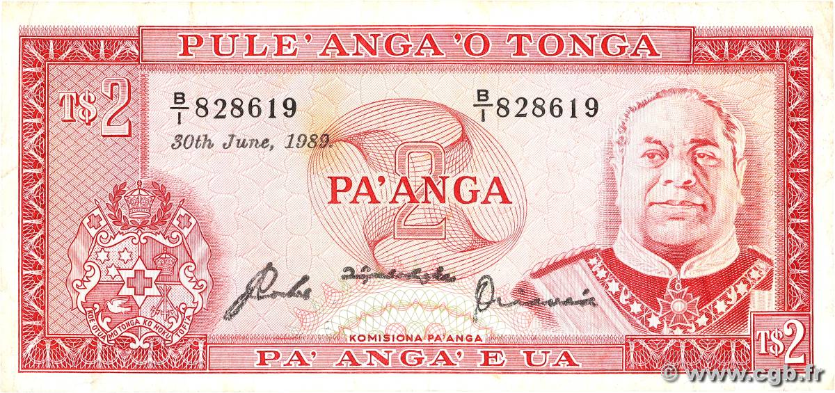 2 Pa anga TONGA  1989 P.20c TB