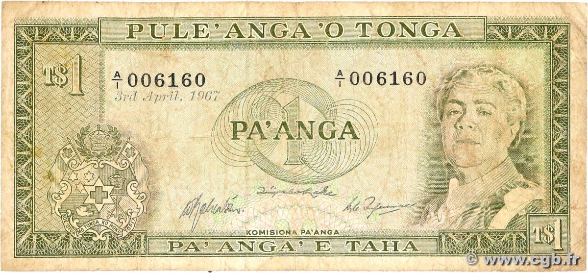 1 Pa anga TONGA  1967 P.14a VG