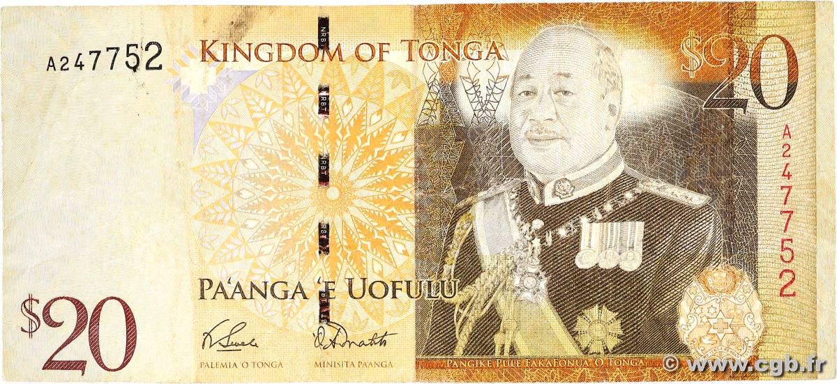 20 Pa anga TONGA  2009 P.41 TB