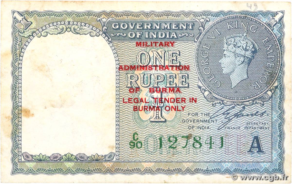 1 Rupee BURMA (VOIR MYANMAR)  1965 P.30 F+