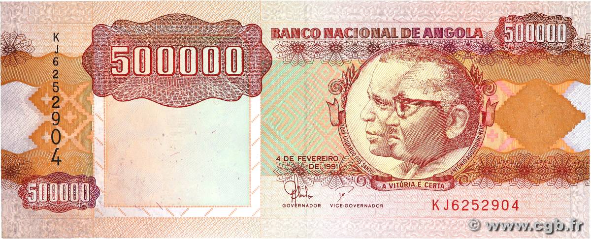 500000 Kwanzas ANGOLA  1991 P.134 fST