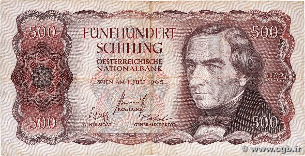 500 Schilling AUSTRIA  1965 P.139a F+