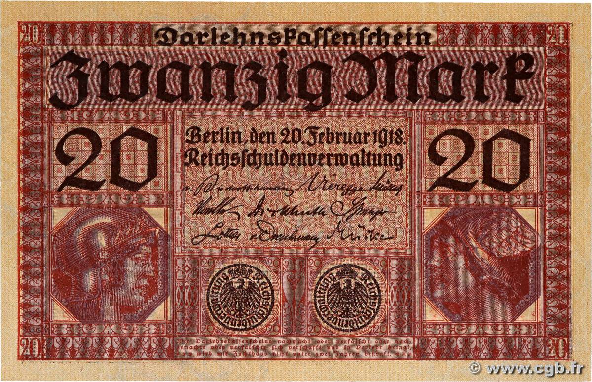 20 Mark GERMANY  1918 P.057 AU+