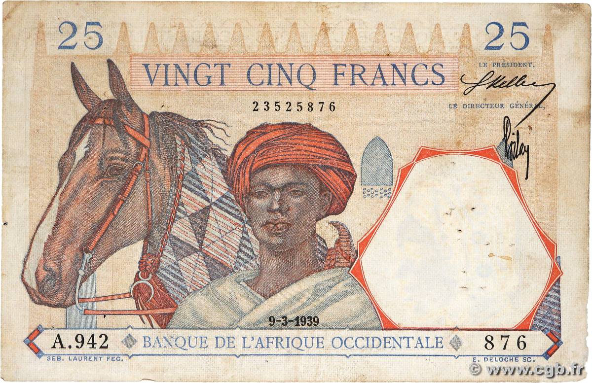 25 Francs FRENCH WEST AFRICA (1895-1958)  1939 P.22 F