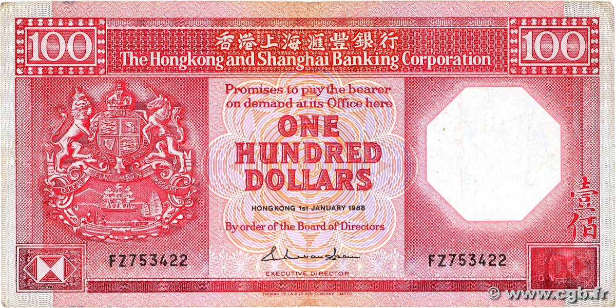 100 Dollars HONG KONG  1988 P.194b VF