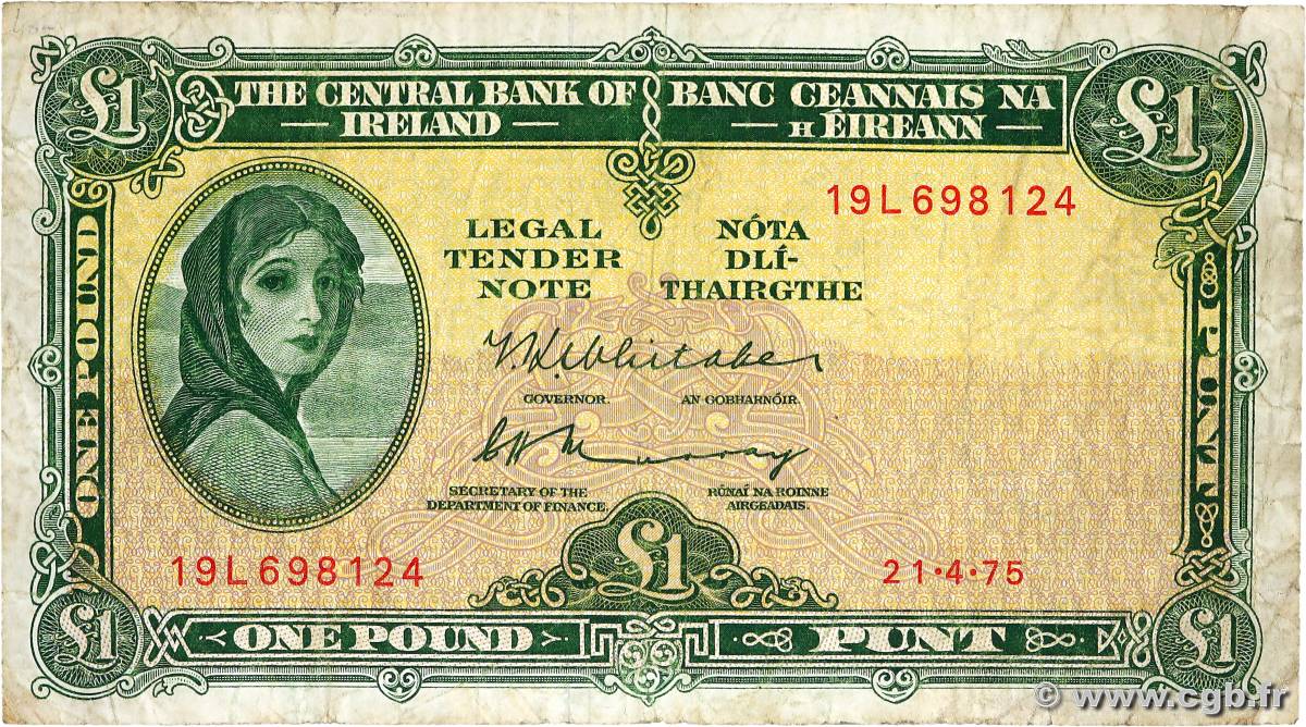 1 Pound IRELAND REPUBLIC  1975 P.064c F