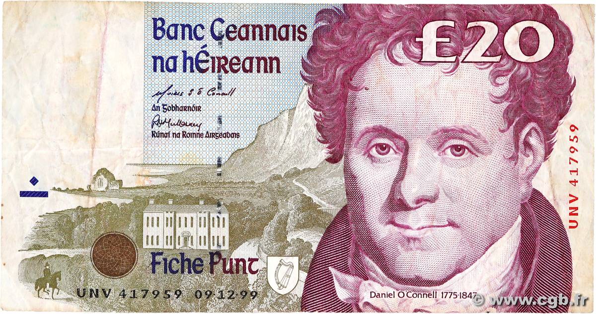 20 Pounds IRELAND REPUBLIC  1999 P.077b F