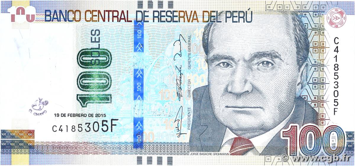 100 Soles PERU  2015 P.195 AU