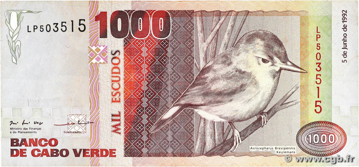1000 Escudos CAP VERT  1992 P.65a TB+