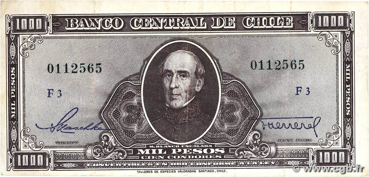 1000 Pesos - 100 Condores CHILE  1947 P.116 VF