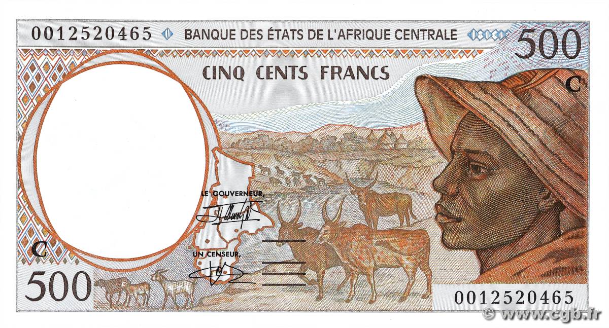 500 Francs type 1993C CONGO  2000 A.224Cg AU+