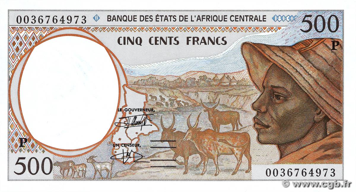500 Francs type 1993P TCHAD  2000 A.290Pg SPL