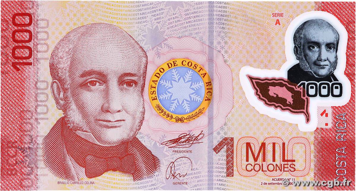 1000 Colones COSTA RICA  2009 P.274a UNC