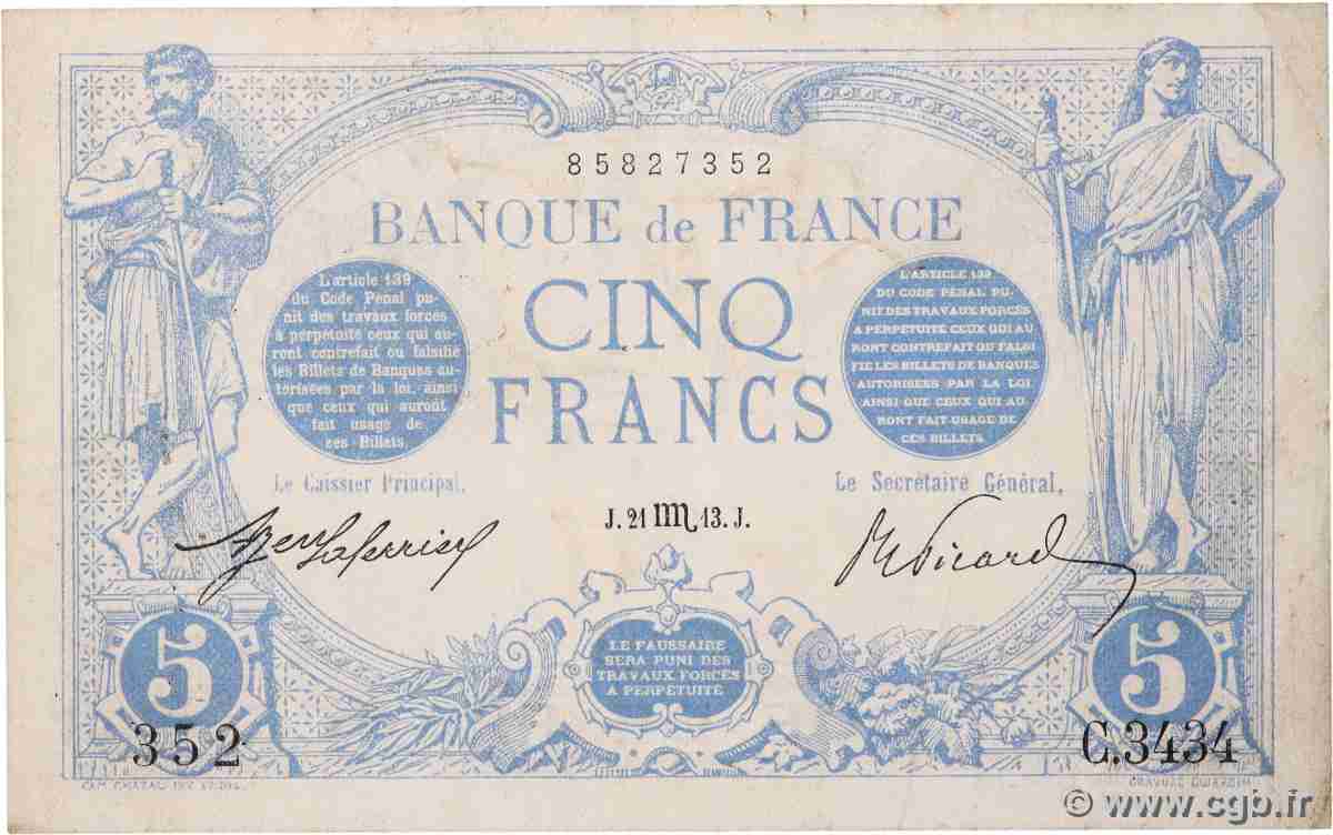 5 Francs BLEU FRANCE  1913 F.02.21 TB+