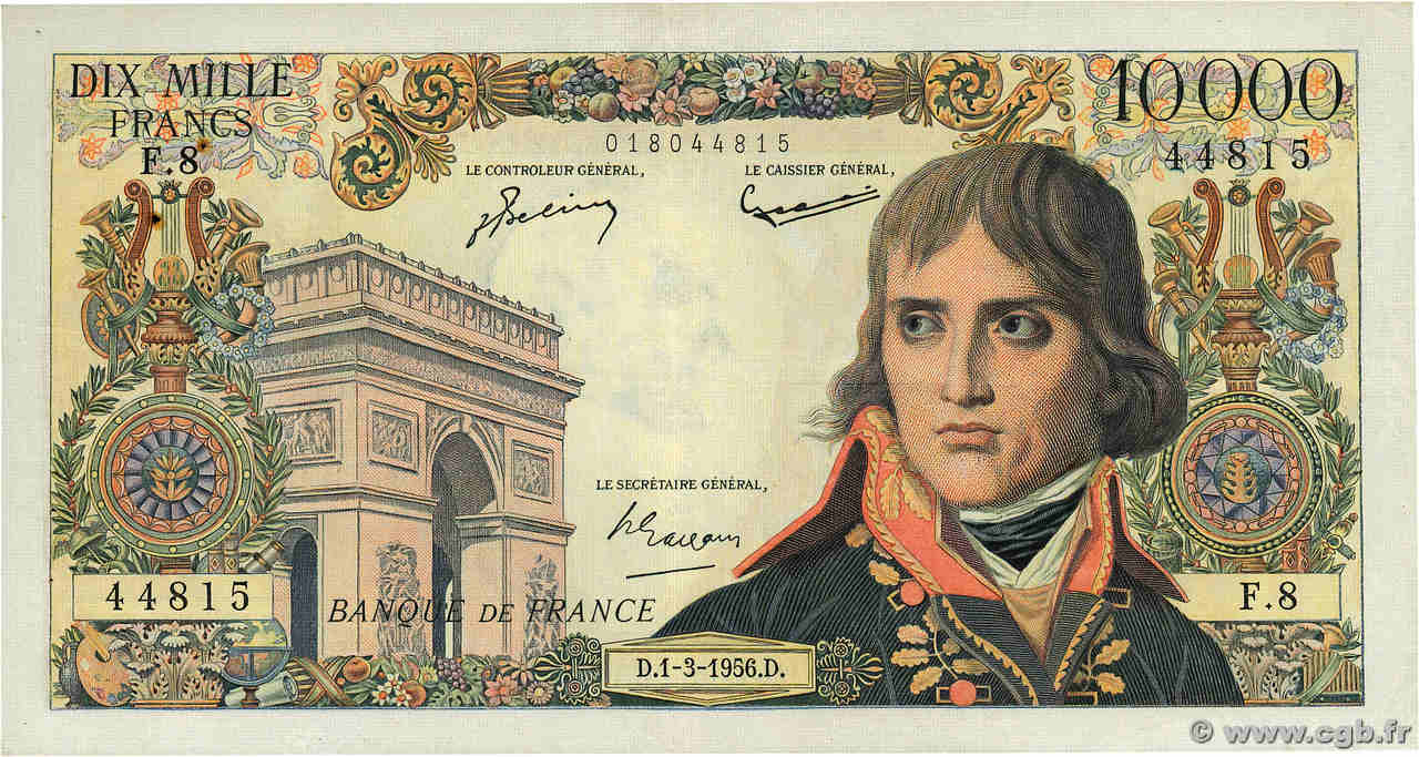 10000 Francs BONAPARTE FRANCE  1956 F.51.02 TTB