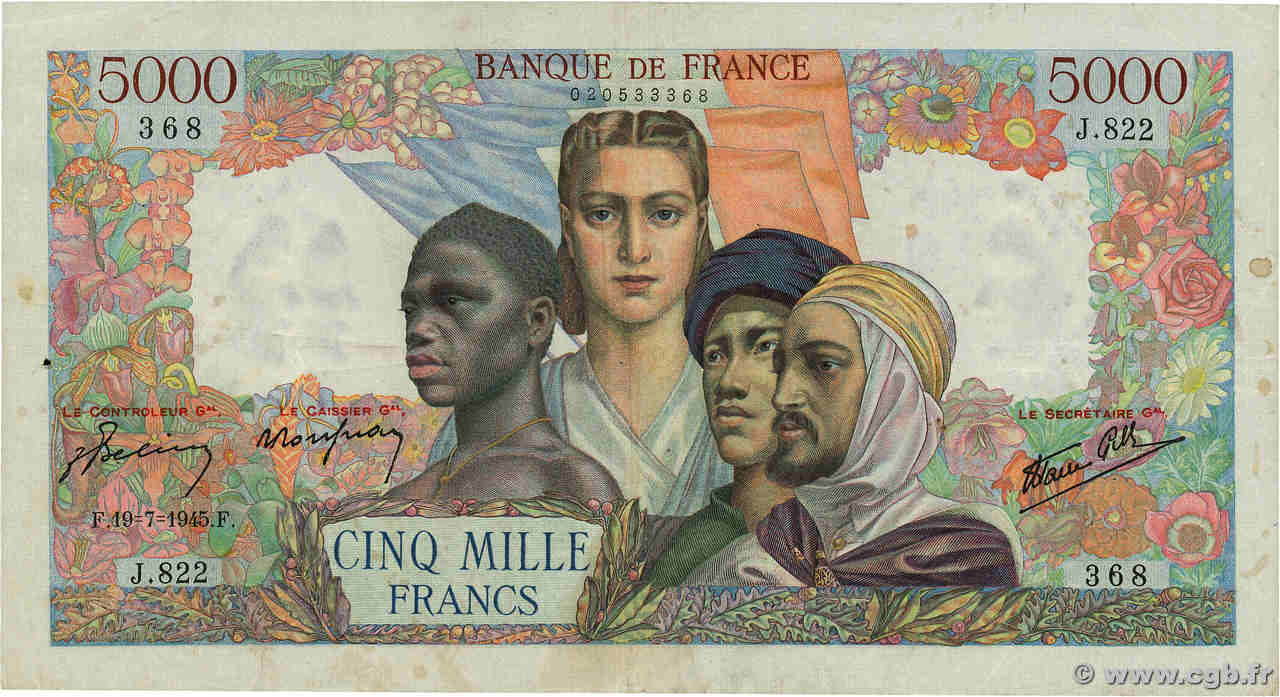 5000 Francs EMPIRE FRANÇAIS FRANCE  1945 F.47.35 TB