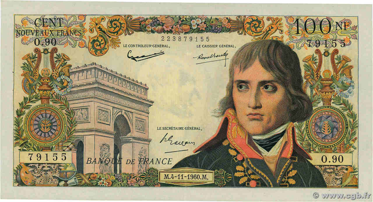 100 Nouveaux Francs BONAPARTE FRANCE  1960 F.59.08 pr.SUP